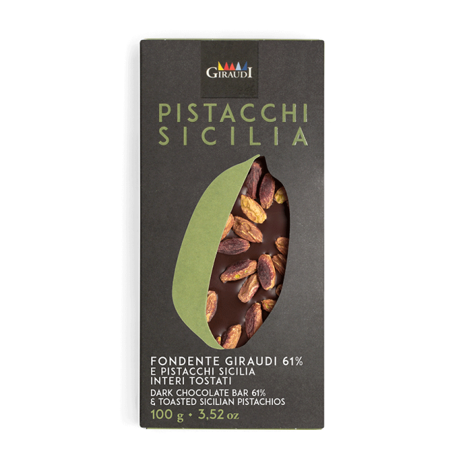 Tavoletta cioccolato fondente e pistacchi sicilia Giraudi