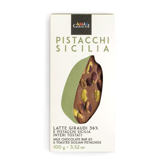 Tavoletta cioccolato al latte e pistacchi sicilia Giraudi