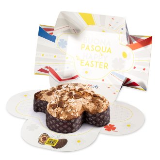 The classic Easter Colomba box opened